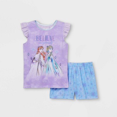 Girls' Frozen Believe In Yourself 2pc Pajama Set - Purple 4