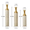 AENKYO Set of 3 Metal Floor Vases with Gold Accents, Textured Geometric Cylinder VasesTall Decorative Vases, 24.6"/29.3"/33.86" High - 3 of 4