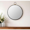 HomeRoots 28" Black Round Iron Framed Accent Mirror - 2 of 4