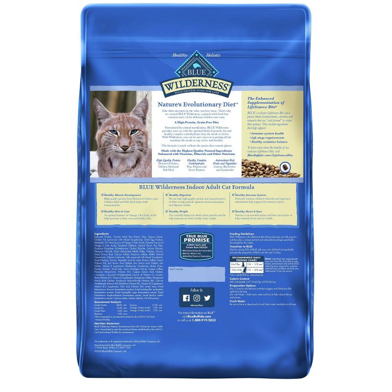 Blue Buffalo Wilderness High Protein Natural Adult Indoor Dry Cat Food with Chicken, 3 of 6