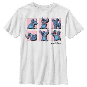 Boy's Lilo & Stitch Poses in Pink Panels T-Shirt - 1 of 4