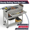 Huxxion 3-Tier Rolling Tool Cart on Wheels, Heavy Duty Mechanic Tool Cart with Drawers, Utility Cart for Workshop Garage Warehouse(Gray) - 3 of 4