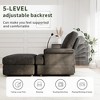 66.5"/74" Oversized Chaise Lounge Indoor Upholstered Deep Seat Reading Chair Phone Holder USB Living Room Apartment Bedroom - 3 of 4