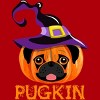 Junior's Design By Humans Pugkin Pumpin Halloween By trantanphat95 T-Shirt - 2 of 3