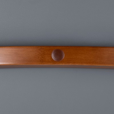 26" Gray Faux Leather and Walnut Wood Swivel Counter Stool