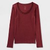 Women's Long Sleeve Lace Trim Scoop Neck Top - A New Day™ - 4 of 4
