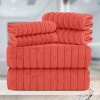 BAGOKIE 100% Turkish Cotton Corduroy Ribbed Bath Towels 6-Piece Set - 4 of 4