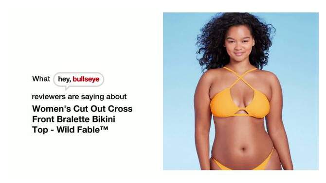 Women's Cut Out Cross Front Bralette Bikini Top - Wild Fable™, 2 of 19, play video