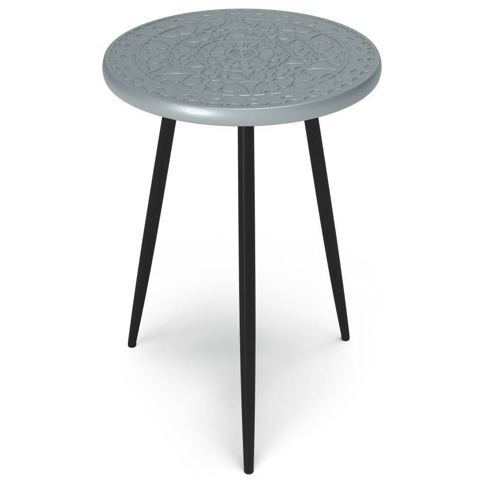Bloomfield Side Table Gray - WyndenHall: Modern Industrial Design, Iron & Mango Wood, 50lb Capacity
