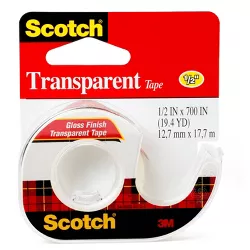 Scotch Transparent Tape Gloss Finish 1/2 in x 700'