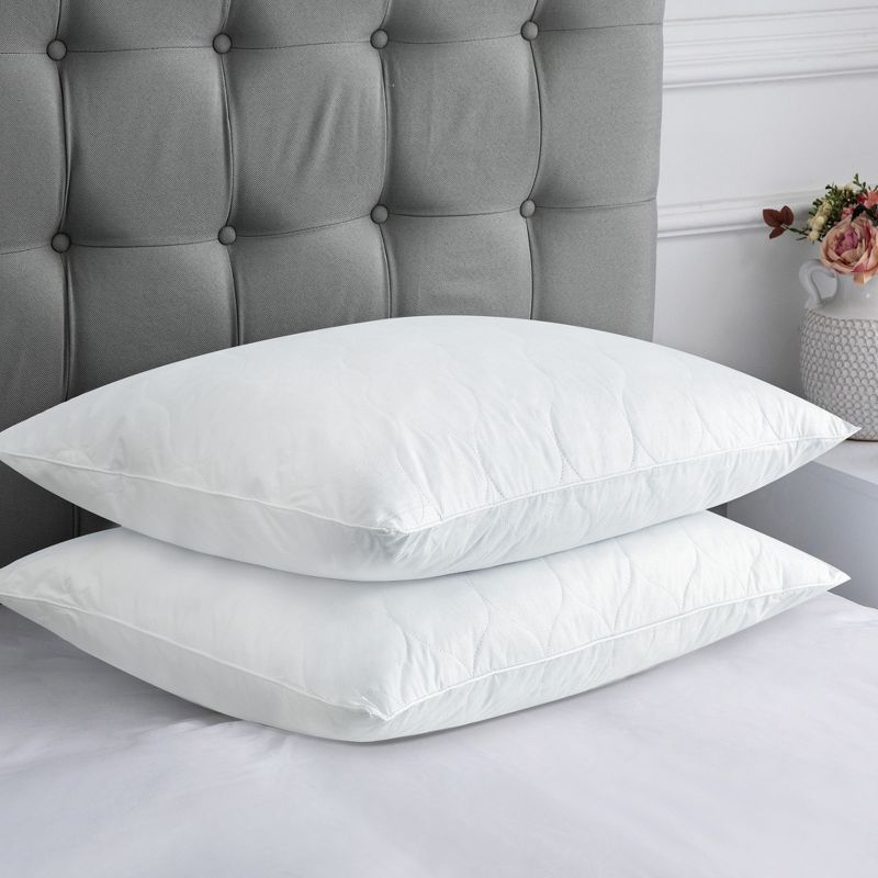Peace Nest Quilted Goose Feather and Down Pillows 100% Cotton Cover, 3 of 7