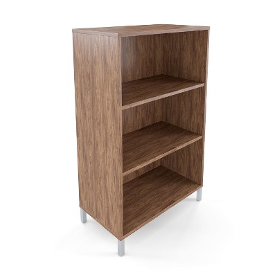 Union & Scale 3 Shelf 45H Laminate Bookcase Espresso UN56977