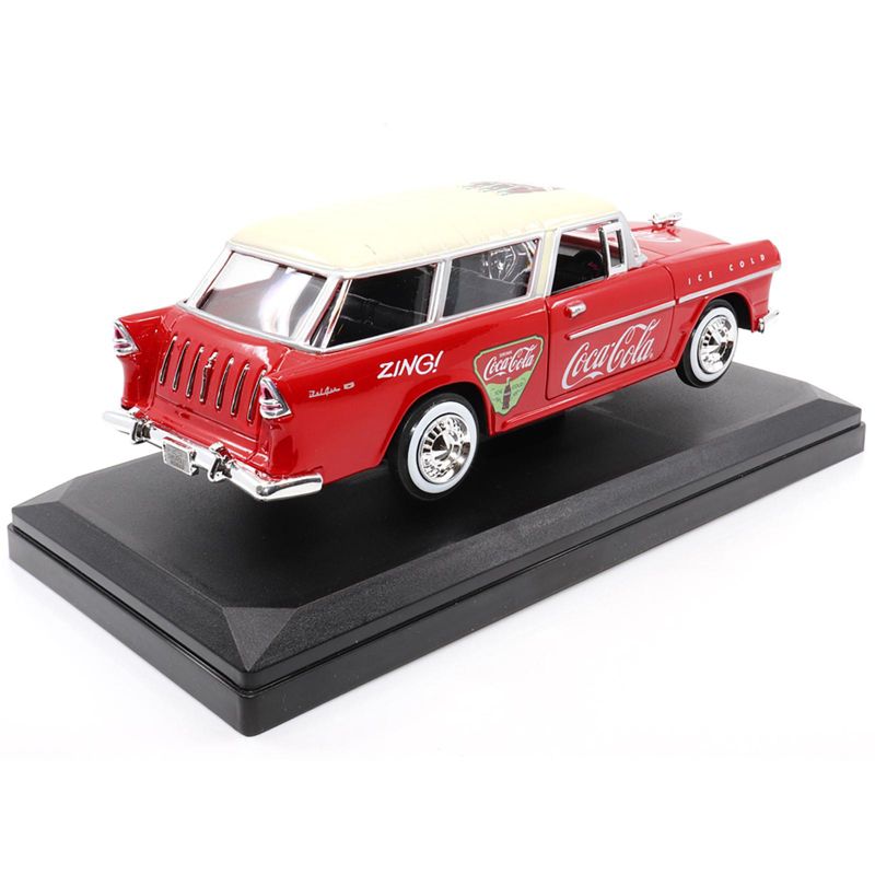 1955 Chevrolet Bel Air Nomad Red with White Top "Coca-Cola" 1/24 Diecast Model Car by Motor City Classics, 5 of 6