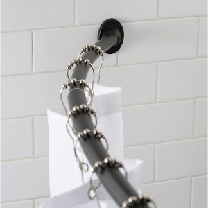 Home Mart Goods Matte Black Metal Shower Curtain Curved Rod Rust Resistant Non-Slip - 43"-72" - 1 of 4