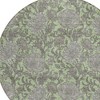 Artichoke Green Gray And Taupe Floral Washable Indoor Outdoor Area Rug - 4 of 4