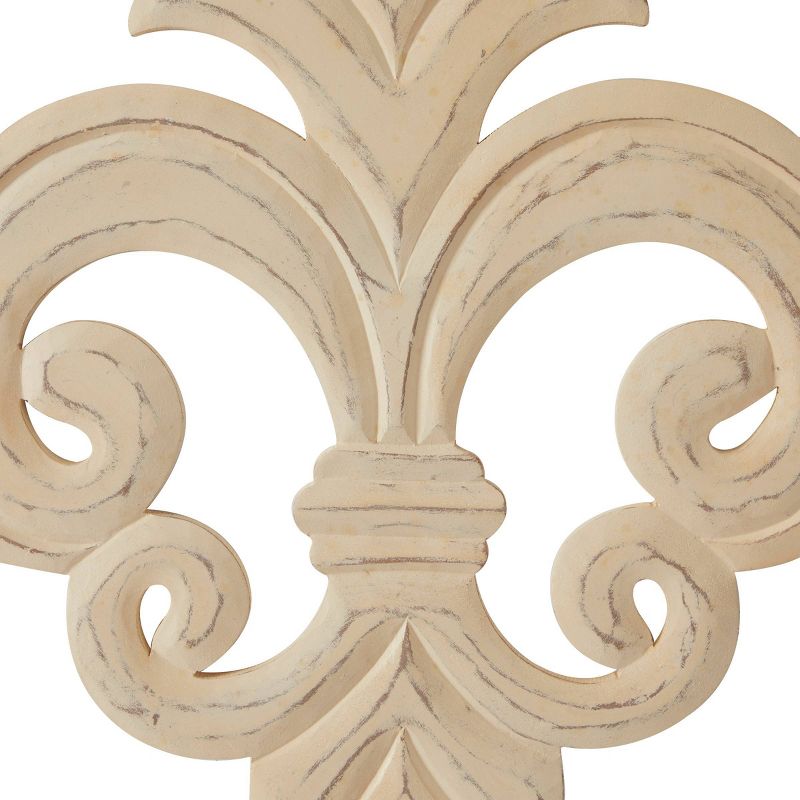 Wooden Fleur De Lis Carved Wall Decor - Olivia & May, 5 of 6