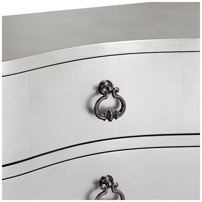 Champagne Silver Leaf 34" Wide 3-Drawer Wood Chest