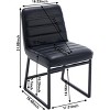 Upholstered PU Leather Dining Chairs Set of 2 with Metal Legs Armless Dining Chairs Upholstered Office Chairs - 2 of 4