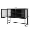 Cabinet with Clear Glass Doors,Adjustable Shelf & Metal Legs, Storage Furniture for Living Room BedroomSmall Display Cabine, Black - 2 of 4