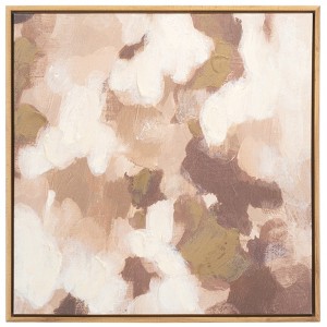 Coffee Cake - 24" X 24" - Brown/Cream - Linen Canvas/Polstyrene/MDF - Framed Wall Art - WLA3018 - Safavieh - 1 of 4