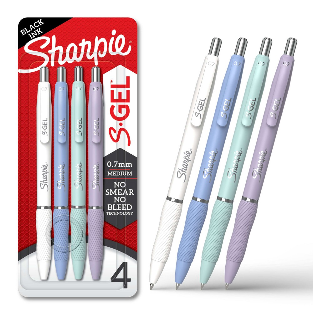 Sharpie S-Gel Assorted Pastels Barrel Color 4pk