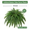 Aoibox Artificial Boston Fern Bush Set of 2 Large Faux Ferns for Indoor and Outdoor Decor, Perfect for Office and Living Room, 55 Branches Each - 2 of 4