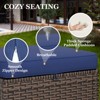 EAGLE PEAK Ocean Vista 2 Piece Wicker Patio Ottoman Set, Variated Wicker Multipurpose Square Ottomans - 4 of 4