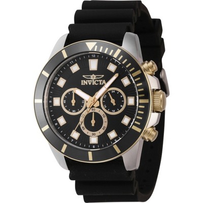 Invicta 46081 Men's Pro Diver Chrono Black Silicone Strap Watch