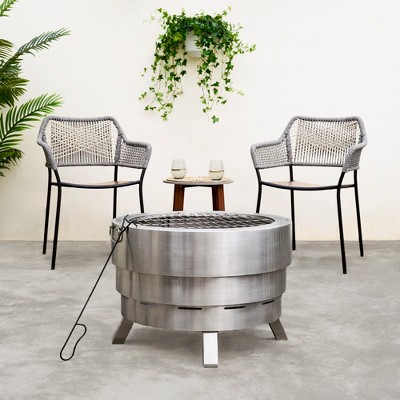 Felix 25" Collapsible Stainless Steel Wood Burning Fire Pit
