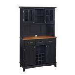 Large Buffet of Buffets Server with Hutch and Oak Top Black - Homestyles