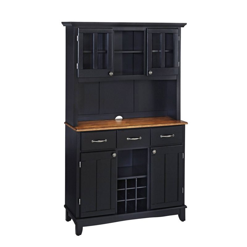 Large Buffet of Buffets Server with Hutch and Oak Top Black - Homestyles, 1 of 10