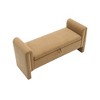 Upholstered Storage Bench with Armrests, Modern Bedroom Ottoman for End of Bed, Entryway, or Living Room - 3 of 4