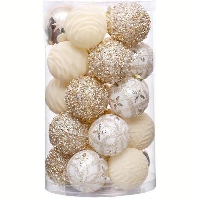 25pcs Christmas Balls Bulk Tree Filler Ornaments,Holiday Decor Essential for Gift Wrapping