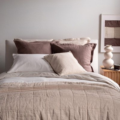Putty Heather Twin Microfiber Quilt Set