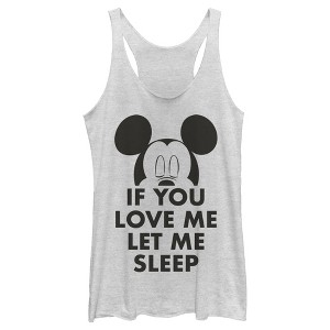 Women's Mickey & Friends If You Love Me Let Me Sleep Racerback Tank Top - 1 of 4