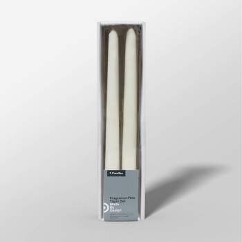 10" 2pk Unscented Taper Candle Set - Made By Design™