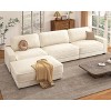 Dyonery Oversized 120" Modular Sectional Sofa, Comfy L-Shaped Cloud Couch with Pillows & Movable Ottoman, Chenille - 3 of 4