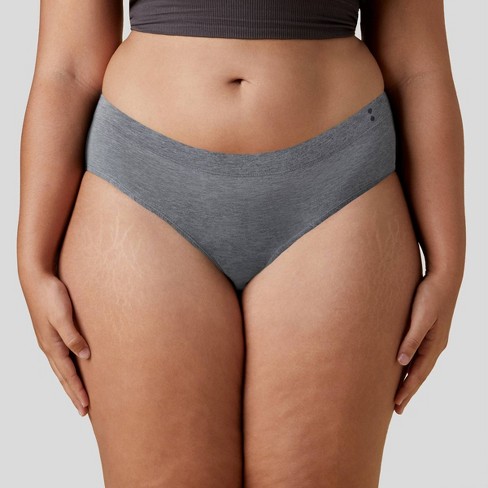 Thinx for All Women's Plus Size Moderate Absorbency Bikini Period Underwear  - Gray 3X