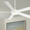 60" Casa Vieja Modern Indoor Ceiling Fan with LED Light Remote Control Matte White for Living Kitchen House Bedroom Family Dining Home Office Room - 2 of 4