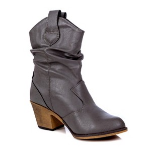 Charles Albert Women's Modern Western Cowboy Distressed Boot with Pull-Up Tabs in Grey Size 11 - 1 of 4