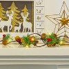 2 Pack Christmas Garland with Red Berry Pine Cone Fairy String Lights, Total 13 FT 40 LED Battery Operated - 4 of 4