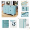 YOOCOZZ Rolling Kitchen Island with Solid Wood Top, Adjustable Shelves and Ample Storage - 4 of 4