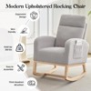 Rocking Chair Nursery,Glider Chair Nursery Chair with High Back and Side Pocket, Rocking Accent Armchair with Rubber Wood Legs - 4 of 4