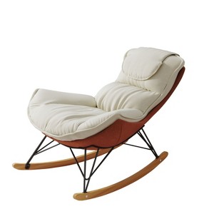 NicBex Milk Velvet Fabric Glider Rocking Chair,Upholstered Armless Nursery Rocking Chairs,Modern Rocking Chair,Nursing Chair for Bedroom - 1 of 4