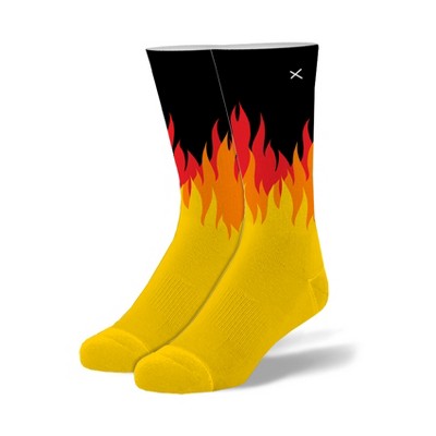 Odd Sox, More Fire, Funny Novelty Socks, Large