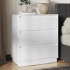 Heynemo Wide Nightstand with 3 Drawers Nightstand for Bedroom, Large End Table Bedside Table for Home and Office and Wood - 2 of 4