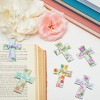 Juvale 24 Pack Christian Magnetic Bookmarks, Floral Cross Bookmarks, Religious Magnet Book Page Markers (12 Designs) - 4 of 4