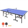 YONWAY 8ft Mid-Size Table Tennis Table Foldable & Portable Ping Pong Table Set for Indoor Games with Net, 2 Table Tennis Paddles and 3 Balls - 2 of 4