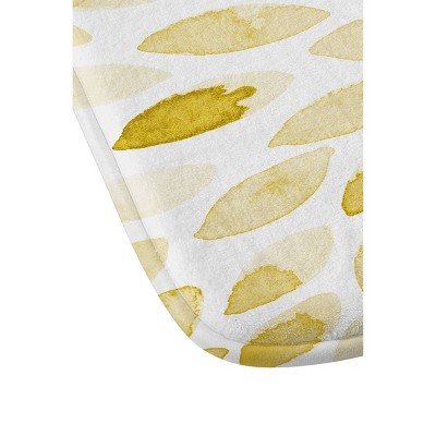 Angela Minca Yellow Watercolor Strokes Memory Foam Bath Mat Yellow - Deny Designs