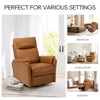 Swivel Rocking Recliner with Footrest, Leather Upholstery, High Back, Wide Cushion, Metal Base – Perfect for Living Room, Nursery, Office. - 4 of 4